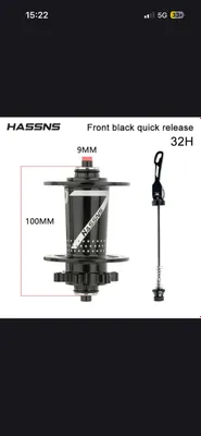 Hassns pro 7 velosiped uchun old vtulka, o‘q 10 mm