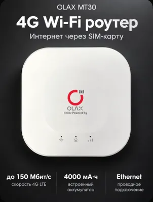 Роутер Wi-Fi беспроводной 4G с АКБ 4000 мАч 5
