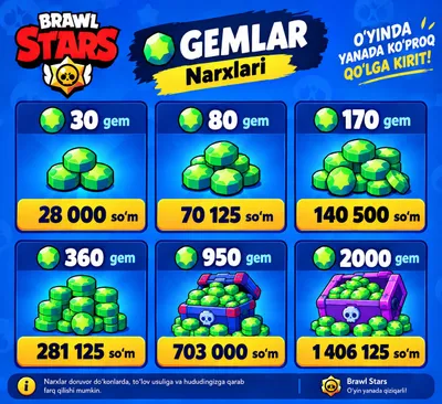 Донат гемов Brawl Stars