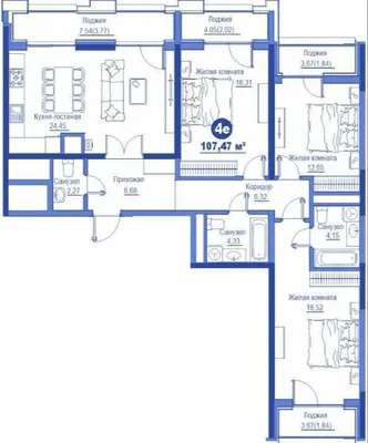 107 m² li 4 xonali kvartira sotiladi · ID 6787 1