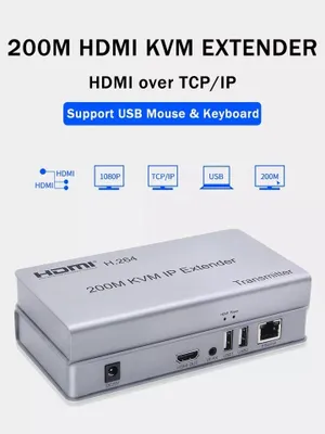 HDMI + USB удлинитель на 200М FullHD (1080p), HDMI + USB Extender 200M 1