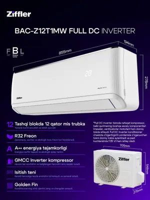 Ziffler BAC-Z12T1MW Full DC Inverter,