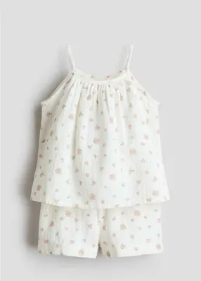 Qiz bola uchun paxta muslinidan H&M to‘plami: shorti va mayka 1