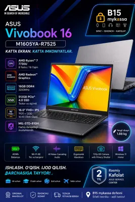 ASUS Vivobook 16 M1605YA-R7525/ Dastavka