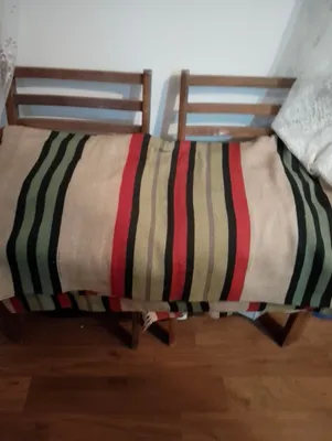 Палас из шерсти ,полосатый в хорошем состоянии,стираный,. 1