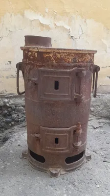 Чугунная печка для дров и газа!