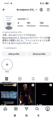 Instagram akaunt 1