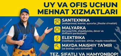 Uy va office uchun mehnat xizmatlari . Ayron 18 Pro max