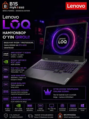 Lenovo LOQ (Ryzen 7-7435HS / RTX 4050) / Доставка / Новый