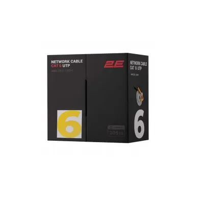} 2E Cat6 UTP 305 m LSZH-1 AWG23 sariq kabeli