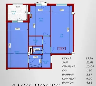 78 m², 3 xonali kvartira sotiladi, Yakkasaroy · ID 6911 1