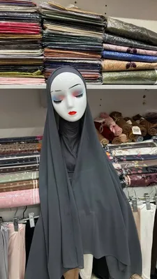 Шифоновый хиджаб с готовой формой вокруг шеи 1