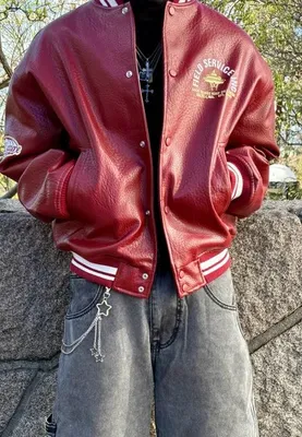 красная куртка bershka style мужская 1