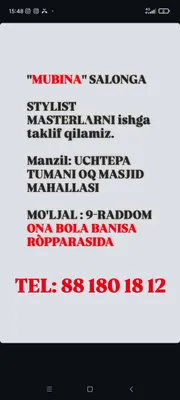 Salonga ishga taklif qlamiz