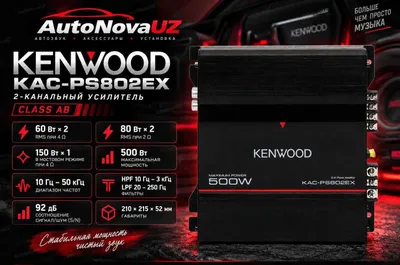 Kenwood KAC-PS802EX 2-канальный Class AB 2x60-80Вт Усилитель