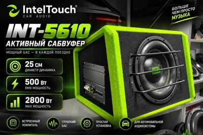 IntelTouch INT-5610 25см 500Вт 2800Вт Активный Сабвуфер Naqd Nasiya