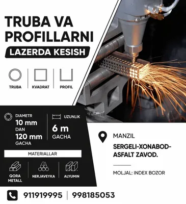 Труборез лазер, металлоконструкция,лофт мебель. Lazerda truba va profi 1