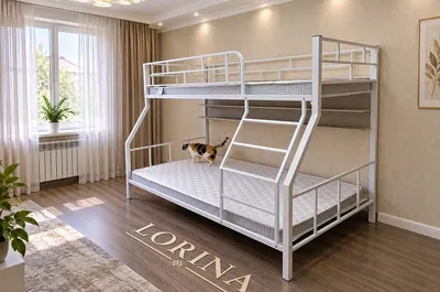 Детская кровать LORINA, двухъярусная, с матрасом 1