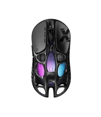 } GravaStar Mercury X sichqonchasi, BT/WL/USB-A, RGB, qora 1