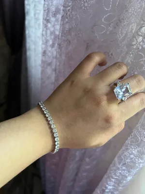 Серебряное кольцо и браслет теннисный подарок. 1