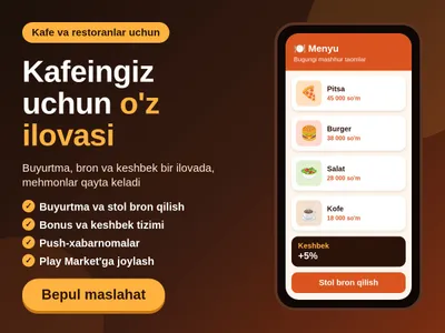 Бонусное Android-приложение для клиентов ресторана