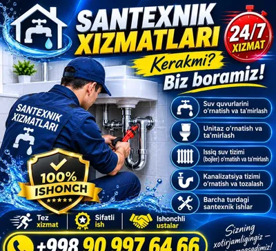 Услуги сантехника 24/7 по всему городу 1