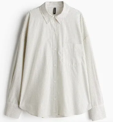 Новая хлопковая рубашка оверсайз H&M 1