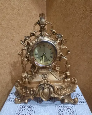 «QUARTZ» chiroyli vintage stol usti (kamin) soatlari, naqshinkor korpusda 1