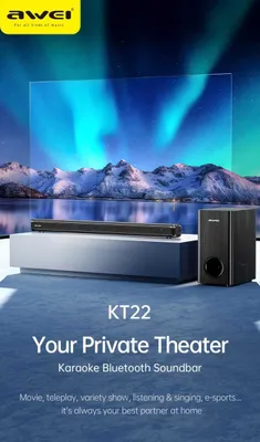Awei KT22 караоке саундбар 160W с микрофоном и сабвуфером 1
