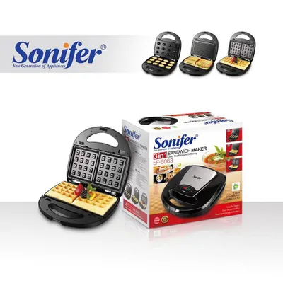 Sonifer 3 в 1! Вафельница-тостер SF-6063 1