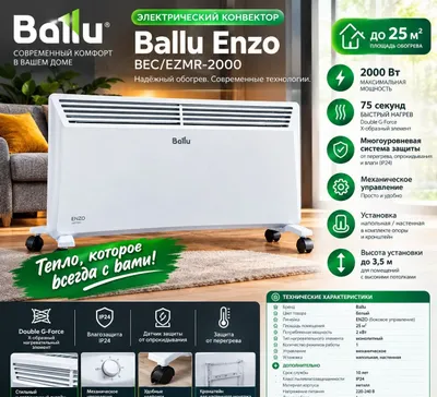 Обогреватель / электрический конвектор Ballu Enzo BEC/EZMR-2000 1