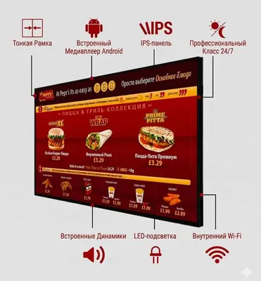 Prof displey restoranlar uchun (menyu paneli) 43 dyuym 1