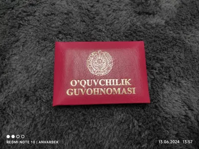 Maktab o‘quvchisi guvohnomasi 1