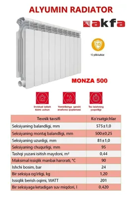 Akfa radiator Monza 1