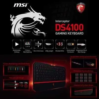 Игровая клавиатура MSI INTERCEPTOR DS4100 1