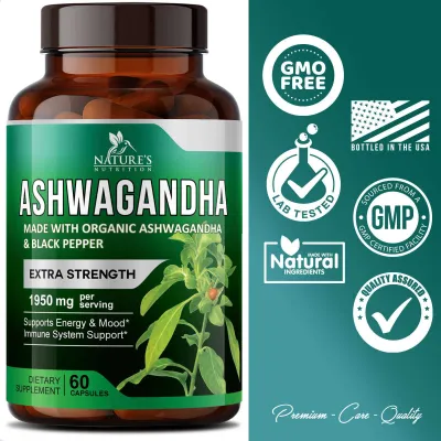 Органическая ашваганда повышенной силы Organic Ashwagandha Extra Strength, США 1