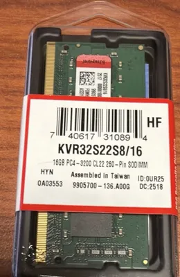 DDR4 SODIMM 16 GB 3200 Kingston, yangi, CL22 1