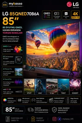 LG 85QNED70B6A — 85 dyuymli QNED • New • Dastavka