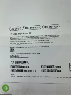 Macbook Air 13 24/1TB M5 silver