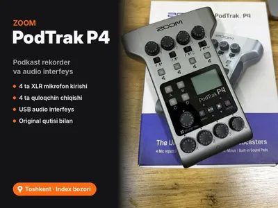 Подкаст-рекордер Zoom PodTrak P4, 4 XLR 1