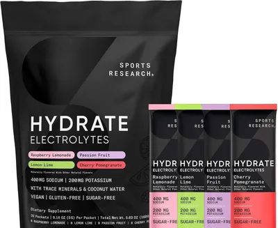 Электролиты без сахара Sports Research Hydrate Electrolytes 32 пак 1