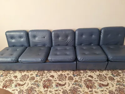 Ofis uchun charm divan-kreslo, uzunligi 2,80 m