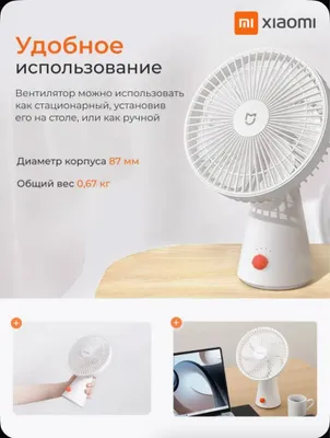 Настольный портативный вентилятор Xiaomi Mijia Desktop Fan(Белый) 1