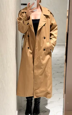 Karamel-bej rangdagi trench 5