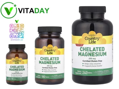 Country Life Chelated Magnesium хелатной магний magniy магния 1