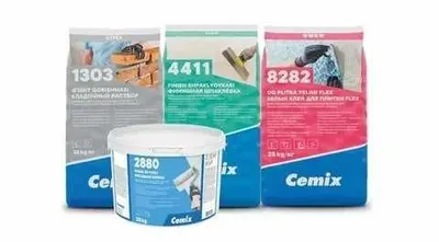 CEMIX, Quruq aralashmalar, kafel yelimi, terish qorishmasi, fuga 1