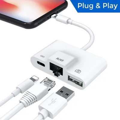 Apple/Lightning ethernet ( lan) usb iphone ,adapter/ переходник 1