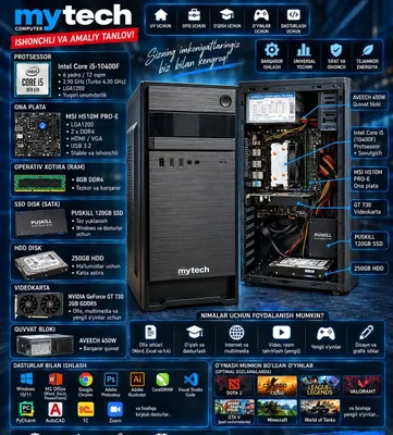 Sistemnik Intel i3-9100 | 8GB DDR4 | GT 630 1GB DDR3 | SSD 240GB 1