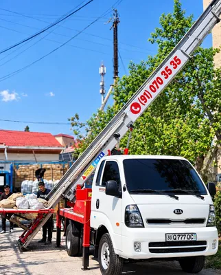 Автолифт Avto lift для подъёма и спуска грузов, мусора, Kia Bongo, автовышка 1