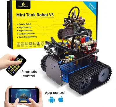Робот Keyestudio Mini Tank V3 — умный танк для детей и взрослых! 1
